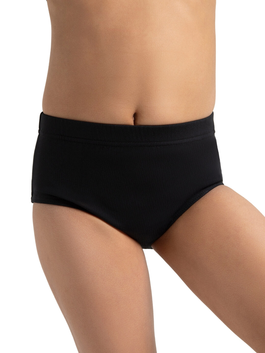 Black brief for girls, offering a comfortable and stylish fit